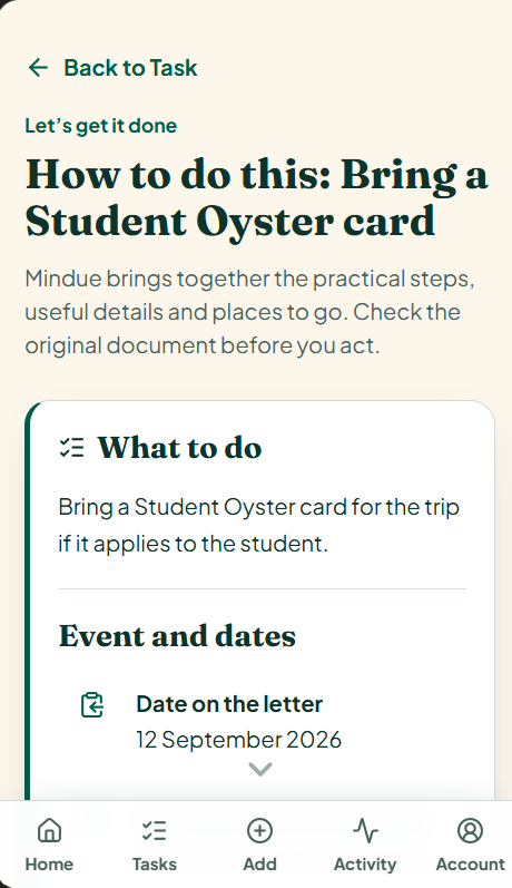What to do gives the practical step and relevant details for a task.